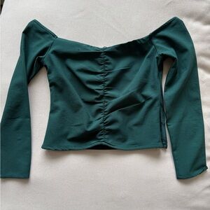 Abercrombie & Fitch Green Off-Shoulder Top